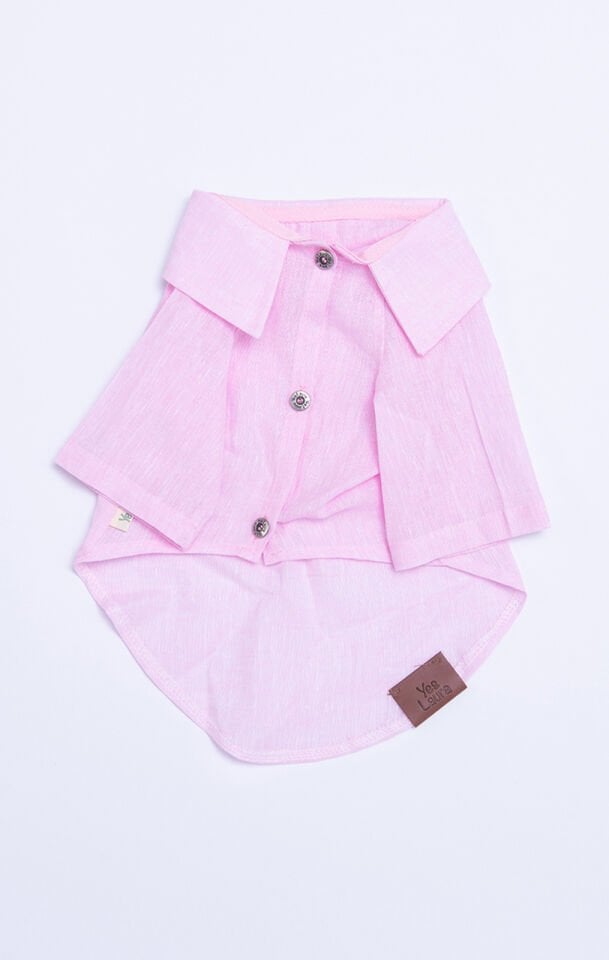 Küçük Irk Pembe Keten Gömlek