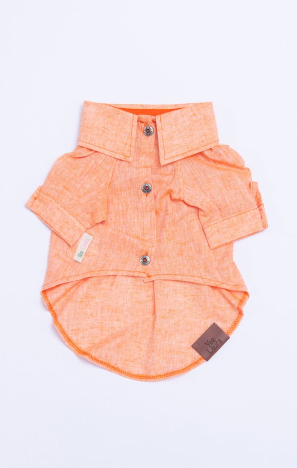 Küçük Irk Turuncu Keten Gömlek