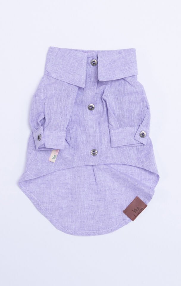 Küçük Irk Lila Keten Gömlek