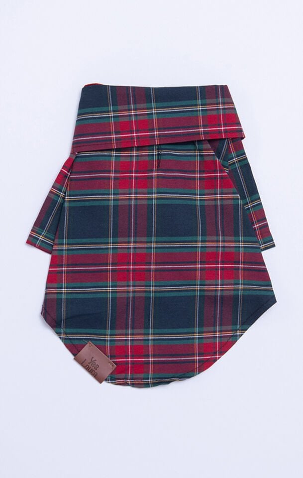 Küçük Irk Kareli Kırmızı Keten Gömlek