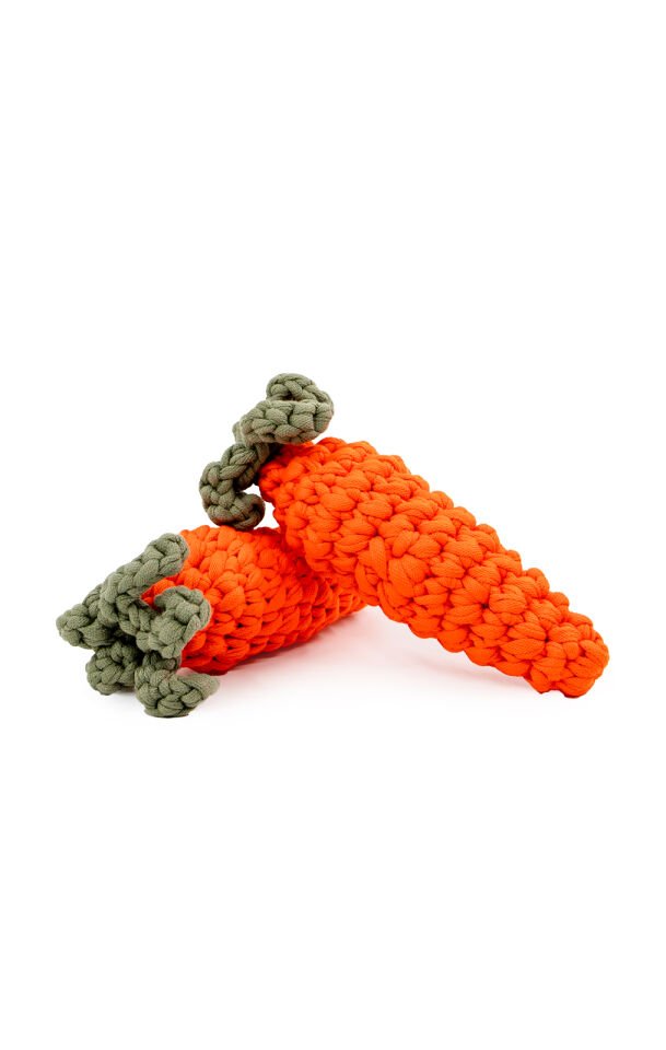 Havuç Şeklinde Örgülü Evcil Hayvan Oyuncağı 15-16 cm
