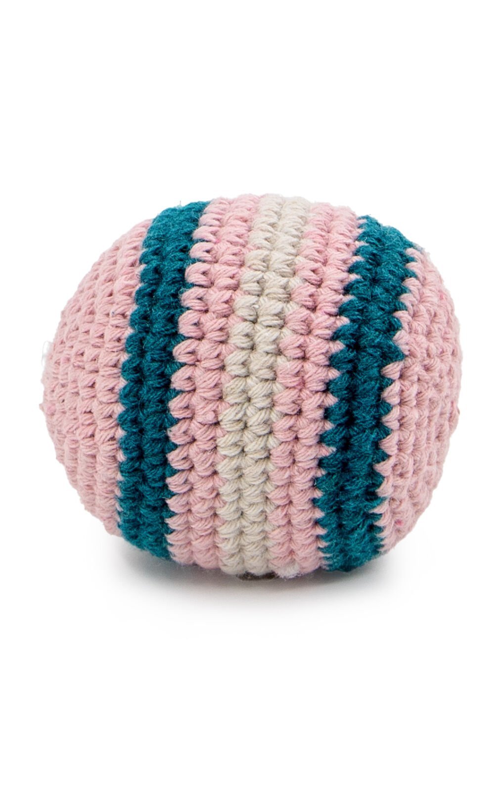 Büyük Top Şeklinde Yeşil - Pudra Örgülü Evcil Hayvan Oyuncağı