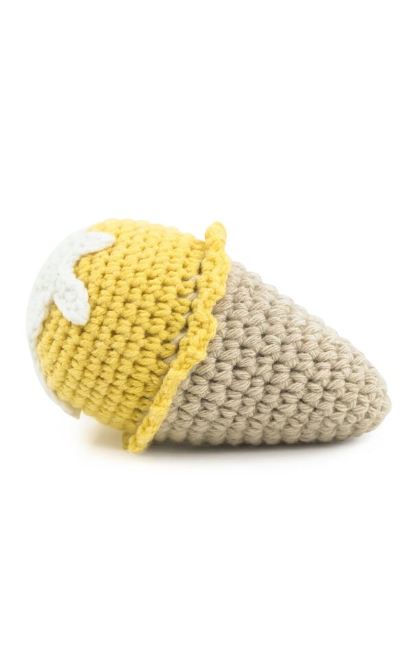 Dondurma Külahı Şeklinde Sarı Örgülü Evcil Hayvan Oyuncağı