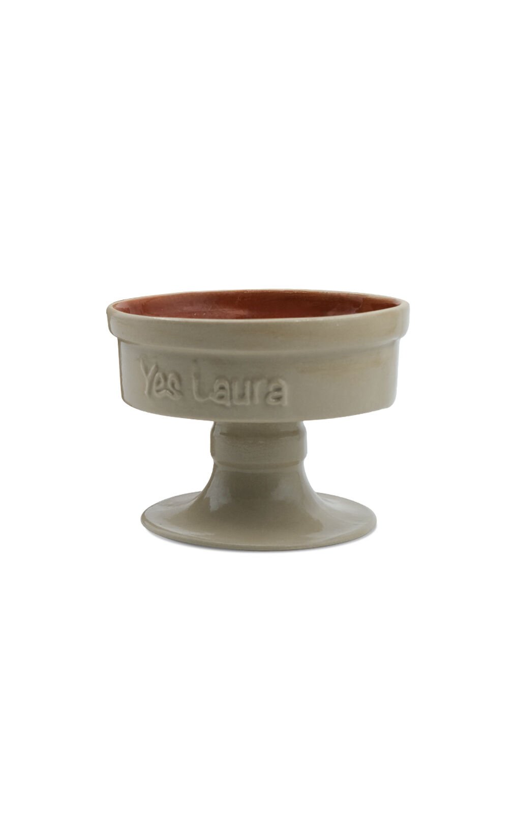 Köpek Ve Kedi El Yapımı Doğal Seramik Mama & Su Kabı Küçük Krem