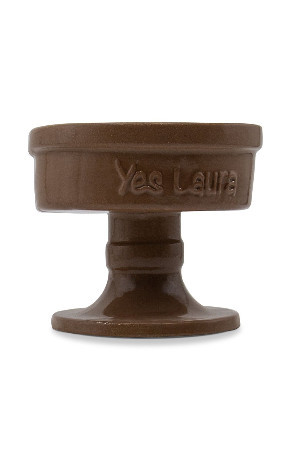 Köpek Ve Kedi El Yapımı Doğal Seramik Mama & Su Kabı Büyük Kahverengi