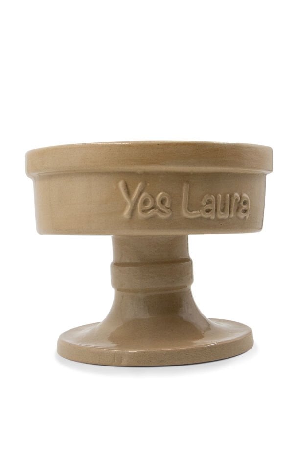 Köpek Ve Kedi El Yapımı Doğal Seramik Mama & Su Kabı Büyük Krem