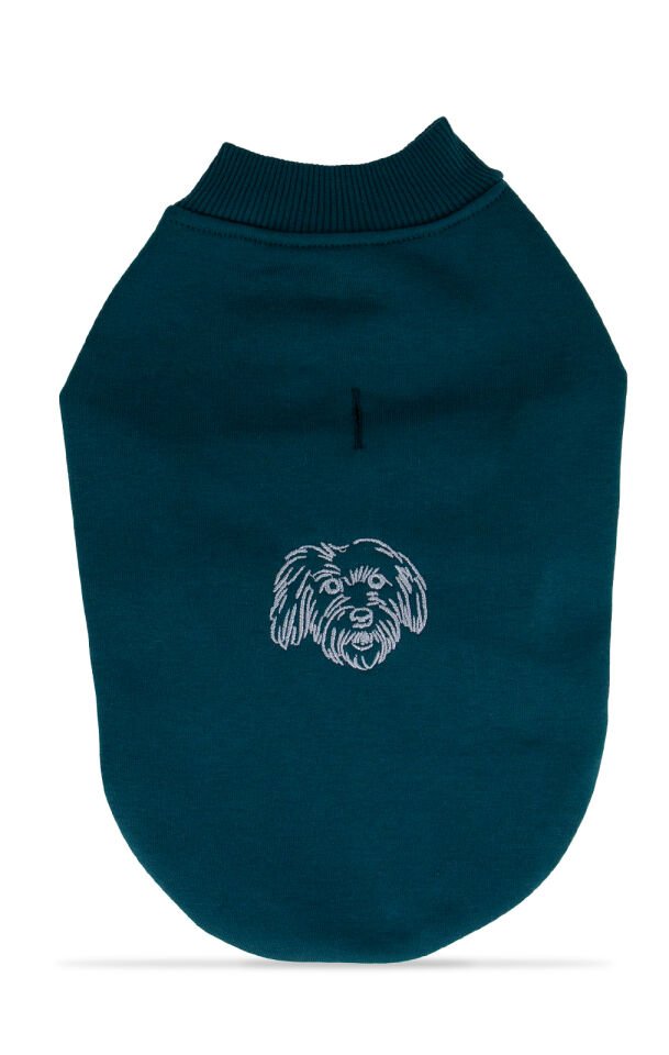 Petrol Mavisi Kapşonsuz Sweetshirt