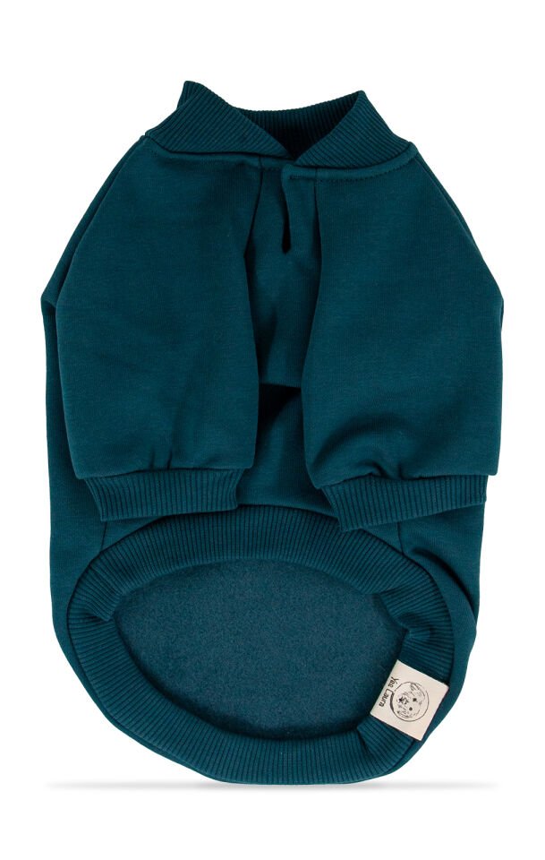 Petrol Mavisi Kapşonsuz Sweetshirt