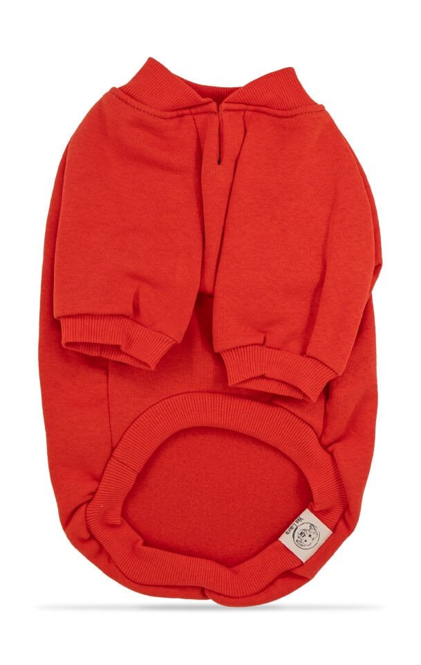 Kırmızı Kapşonsuz Sweetshirt